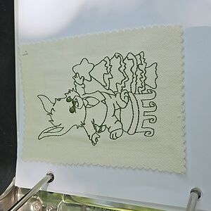 Handmade machine embroidery bunny patch